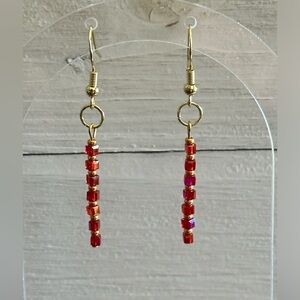 Handmade Beaded Earrings 18K Gold Plate and Glass Beads